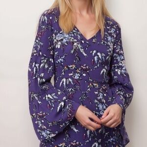 Ann Taylor Loft Petite Frosted Branch Bell Sleeve Dress ❤️